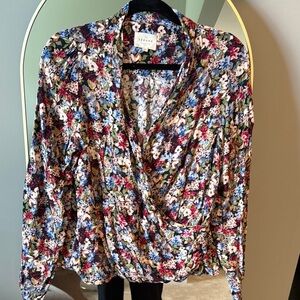 Sezane Abilia Floral Women's wrap Top - Multicolor